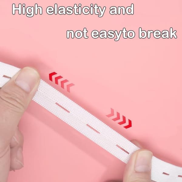 Tjockt Elastiskt Band med Knapphål - 30 Meter Justerbart Elastiskt Midjeband för Sömnad White 2.5m White 2.5m