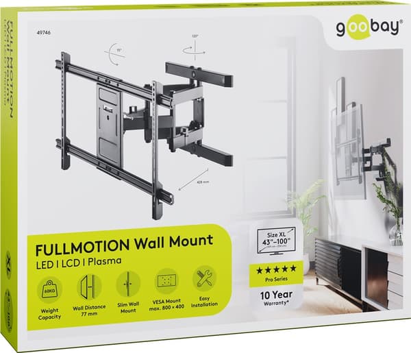 TV-väggfäste FULLMOTION (XL)
