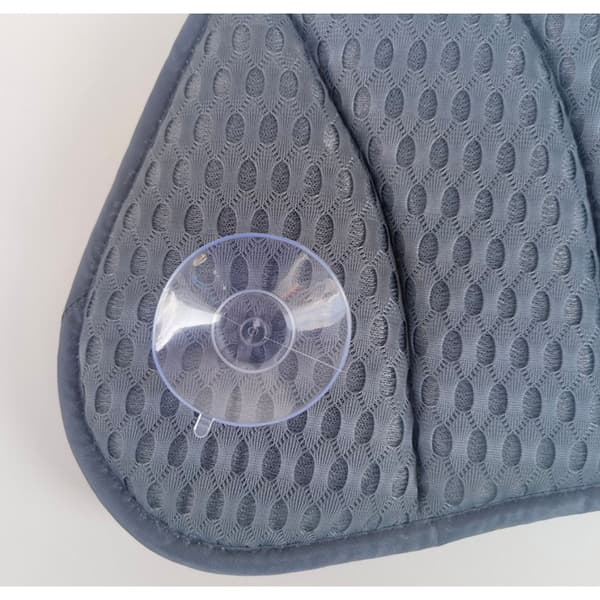3D Mesh Badkudde med Sugkoppar - Spa Badkar Nackstöd Grey Grey