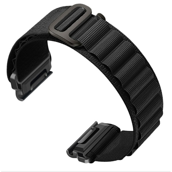 Nylon urrem til Garmin Fenix 8/8S/6/6X/7/7X/Pro/Tactix Sort 22 mm