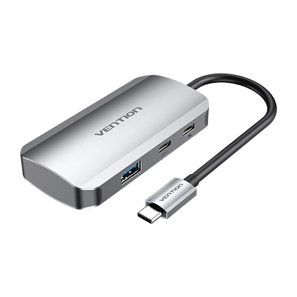 USB-C til USB-C dockingstation, 3x USB3.0, PD 0,15m Ventilation TNDHB, grå