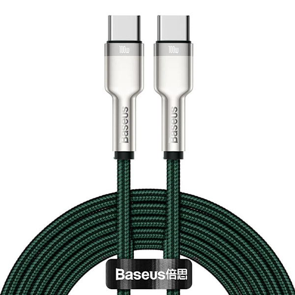 Kabel USB-C till USB-C Baseus Cafule, 100W, 2m (grön)