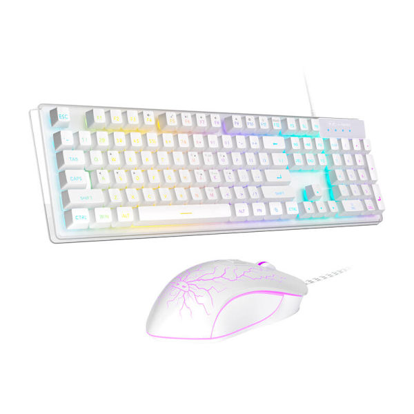 MageGee K1 trådbundet tangentbord + mus set (vit)