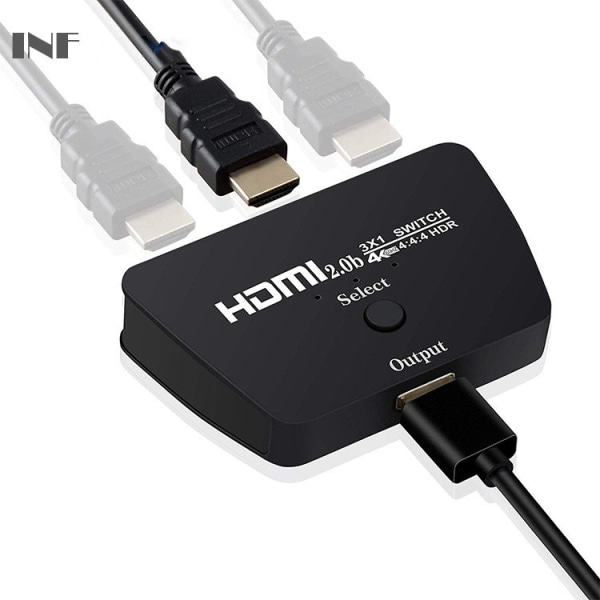 INF HDMI Switch 3-1 med HDR, 3D og 4K (2160p)