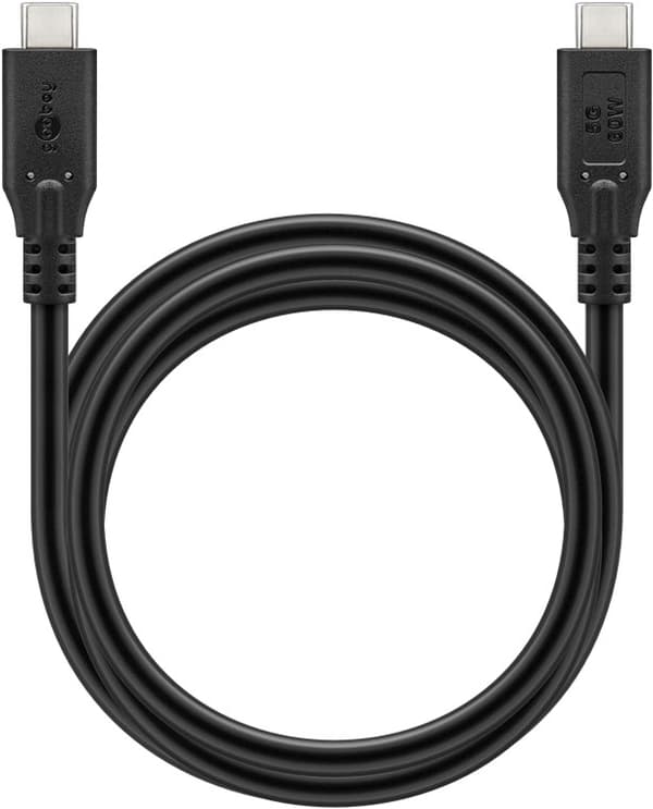 USB-C™-kabel, 1 m, sort