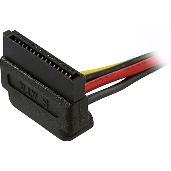 Power cable for Serial ATA hard drives, angled connector