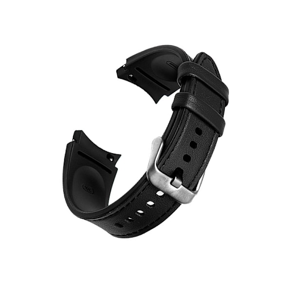 Svart läderklockarmband för män för Samsung Watch 4/5, 20 mm