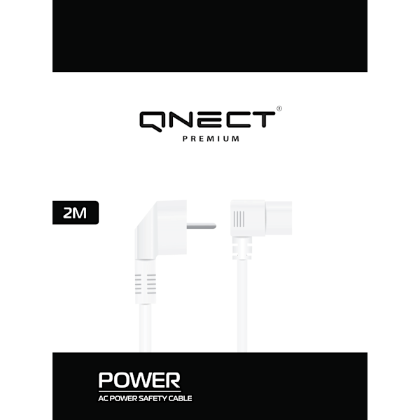 Mains cable Safety angled - type C13 angled 2m wht