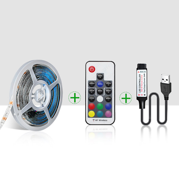 3M RGB USB LED-remsljuskit med 17-knapps fjärrkontroll