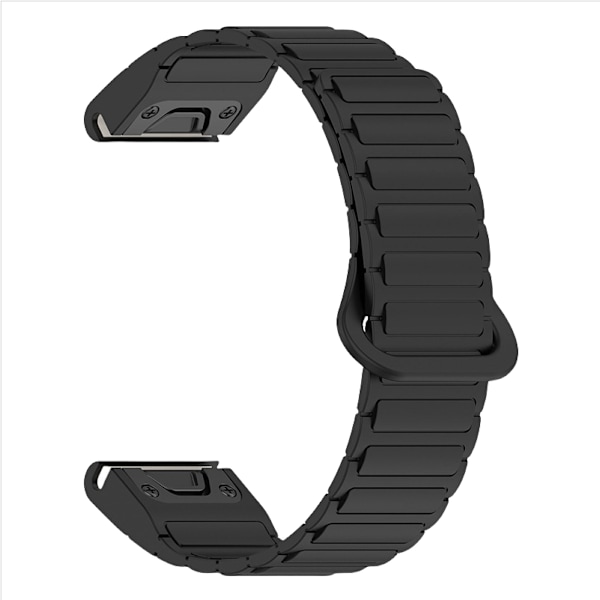 Pikalukittava silikoninen magneettinen ranneke Garmin Fenix 8/7X/Epix -kelloille Musta 20 mm