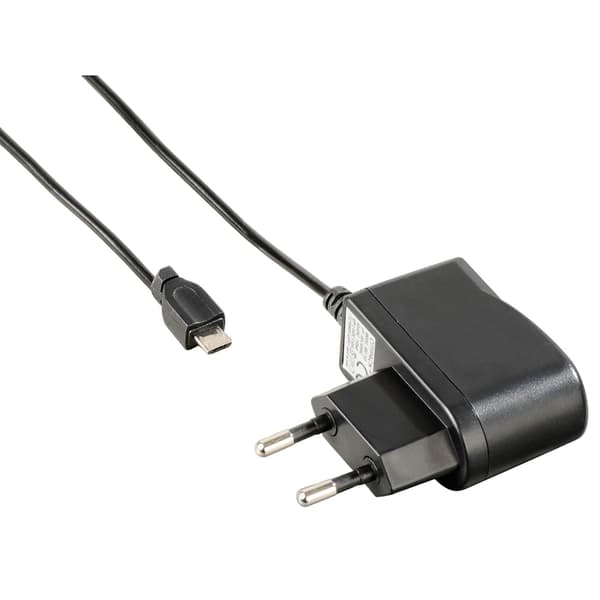 Laddare 220V MicroUSB 1A Svart