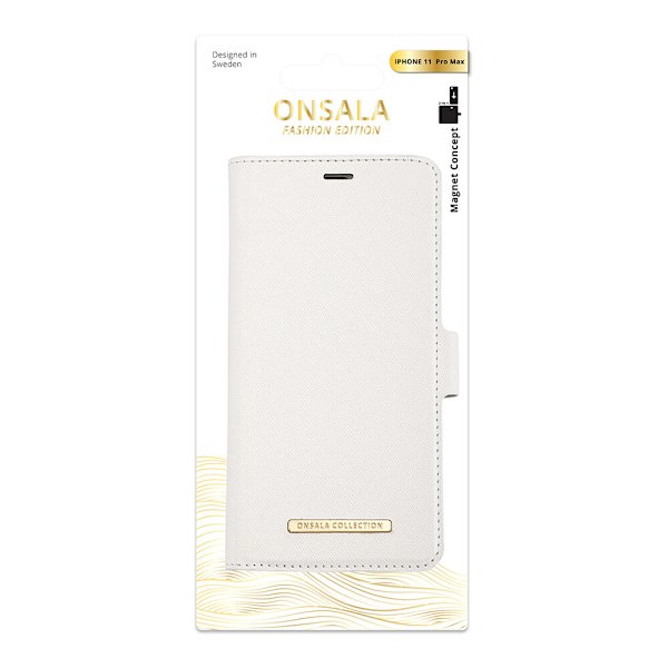 ONSALA Mobilfodral Saffiano White - iPhone 11 Pro Max