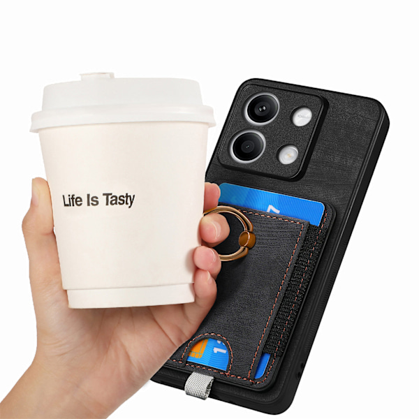 Retro magnetiskt korthållarfodral för Redmi Redmi Note 13 4G