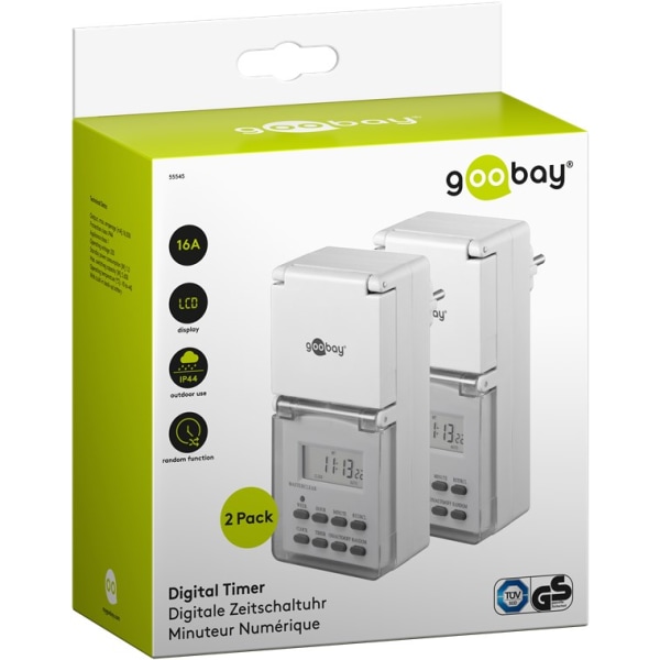 Set med 2, digital timer IP44
