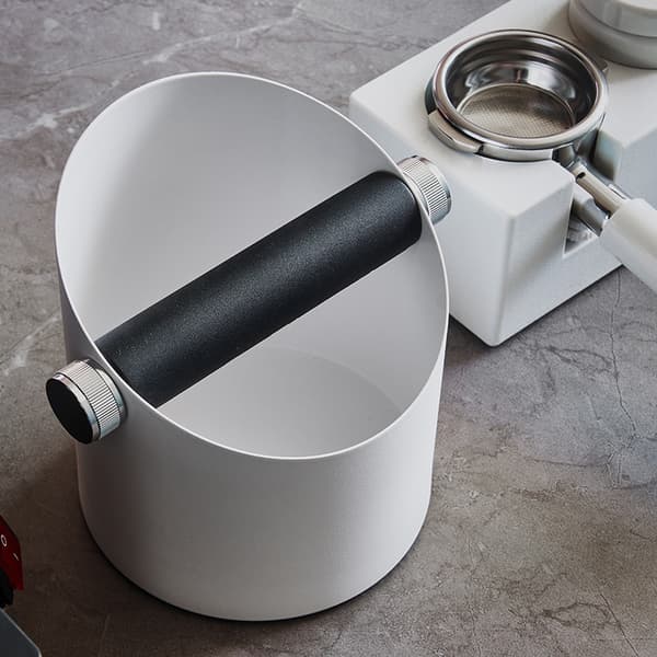 Kaffe Knock Box i stål White White