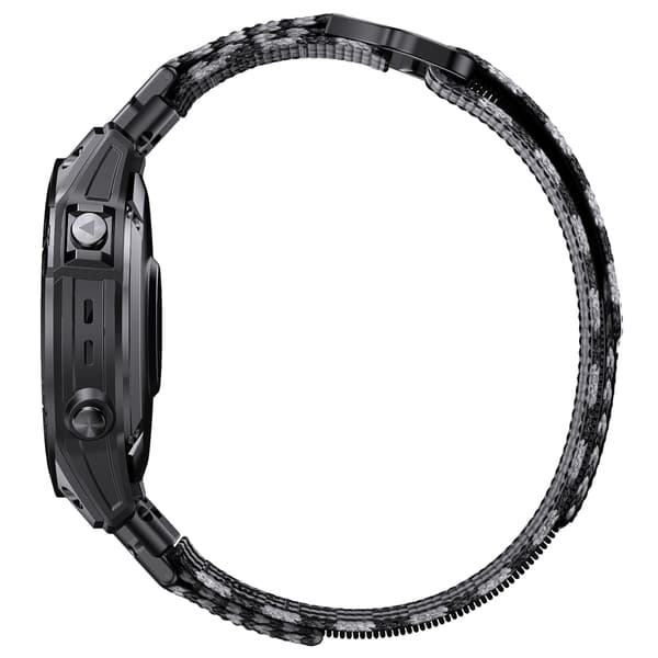 Garmin Fenix 8 Nylon Vævet Rem - Sort Grå 22 mm 22 mm