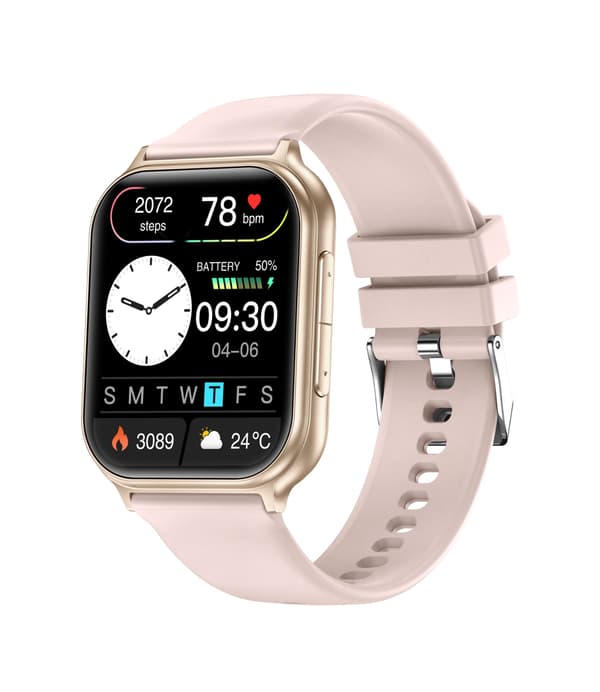 Multifunktionell Smartwatch med Hälsoövervakning och Bluetooth-Samtalsstöd, kompatibelt med Android och iOS Pink Pink