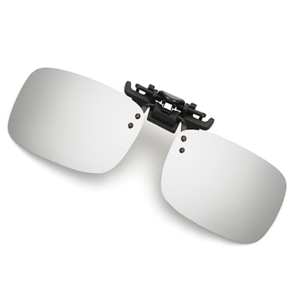 Polariserade Clip-on Solglasögon - Medium Storlek Spegel Silver