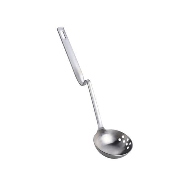 2-pak rustfri stål hulskeer - Z-formet suppe- og si-skeer (små og store)