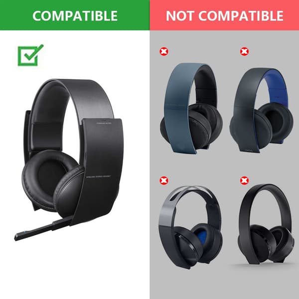 Ersättande Öronkuddar för Sony Wireless PS3/PS4/CECHYA-0080 Black Black
