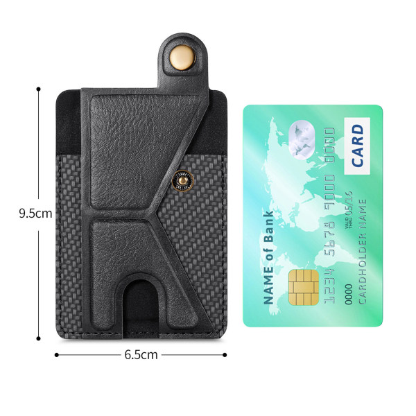 Universal Phone Card Holder Sticker Multi-Angle Stand Multi Card Svart
