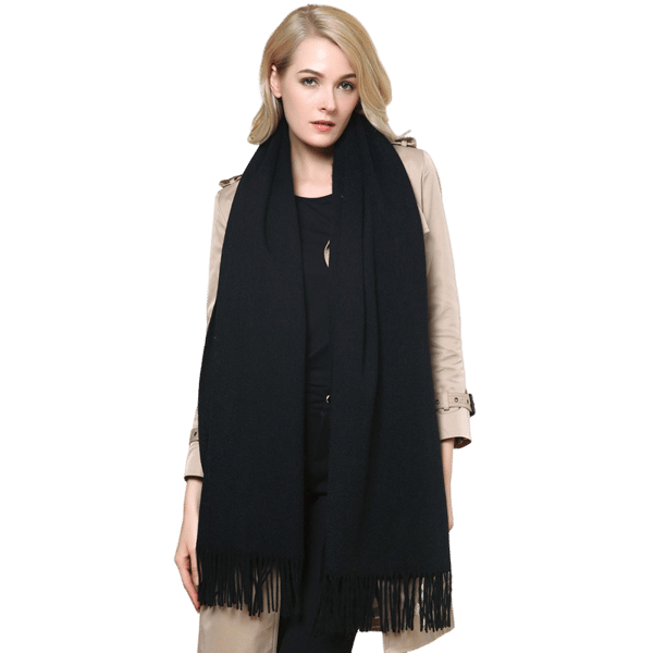 Varm tofs halsduk för vintern Black Black