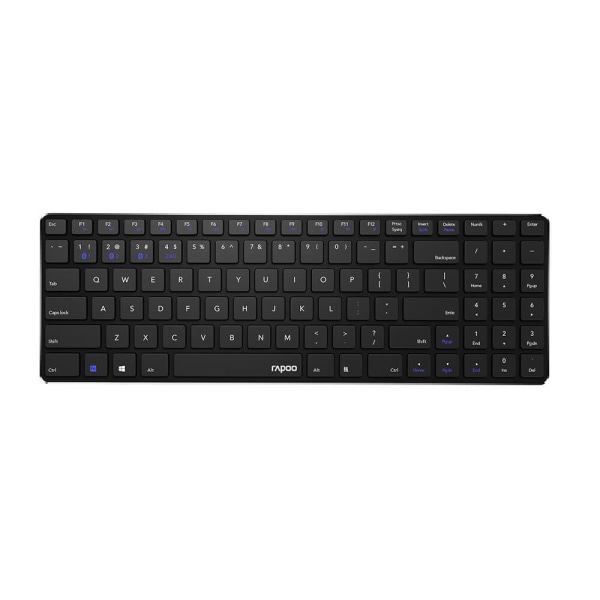 RAPOO Keyboard E9100M Wireless Multi-Mode Black Svart