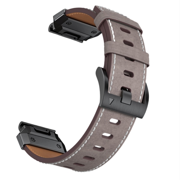 Ægte læderurrem til Garmin Fenix 8/7X/7/6/5/965 Grå 26 mm