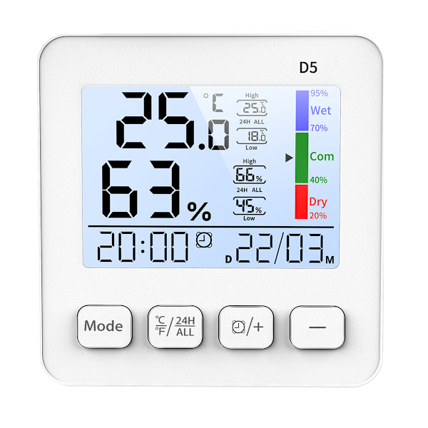 Digital termometer hygrometer med stor skärm