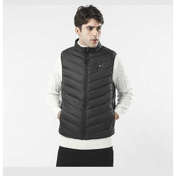 Genopladelig Opvarmet vest/varmevest Sort S