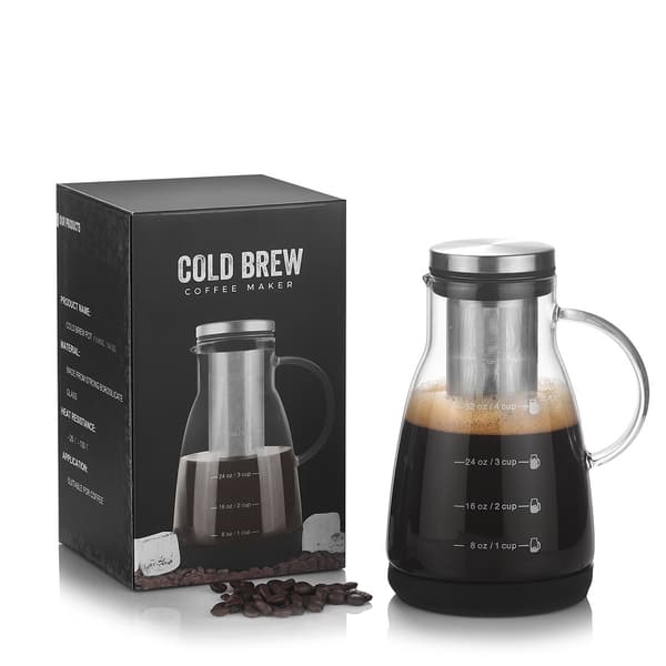960ML Cold Brew Kaffebryggare med Silikonbas