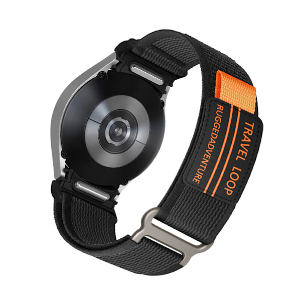 Klockarmband i vävd nylon för Samsung Watch 4/5/6/7/FE Svart M