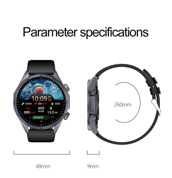 Smartwatch med avancerad hälsoövervakning Black Black