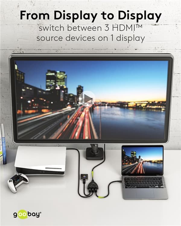 Manuaalinen HDMI™-kytkin 3/1