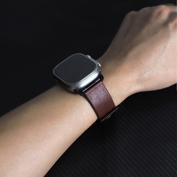 Horween läderarmband för Apple Watch 42/44/46/49 mm - mörkbrun Mörkbrun