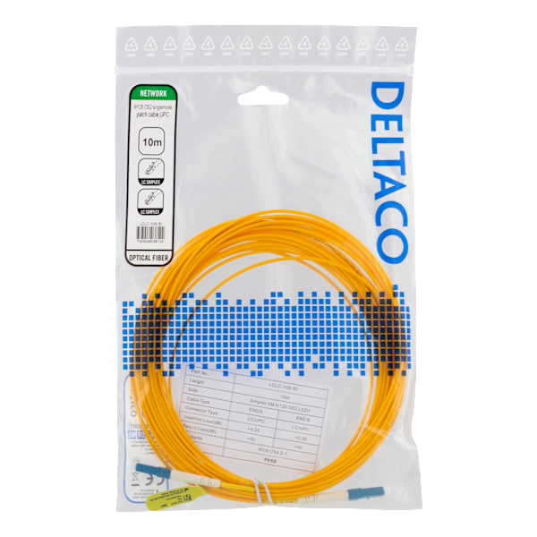 OS2 Fiber cable, LC – LC, simplex, singlemode, UPC, 10m
