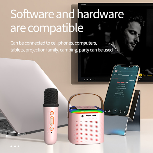 Dual Microphone Home KTV Bluetooth-högtalarsystem
