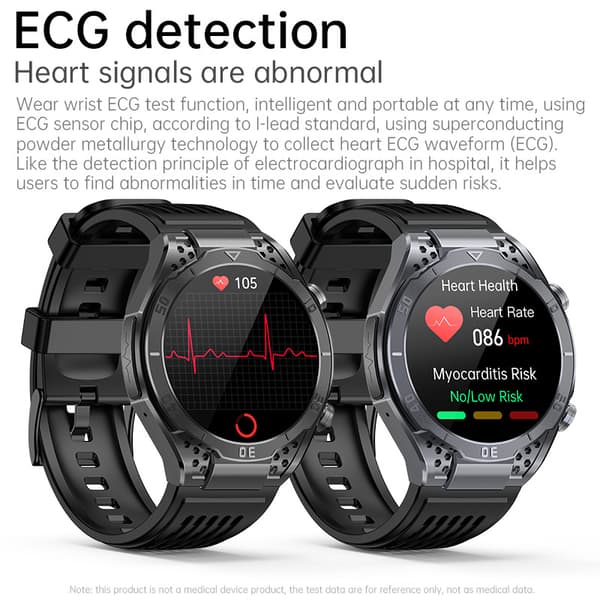 Smartwatch: EKG, Bluetooth-opkald og musik - Sølv