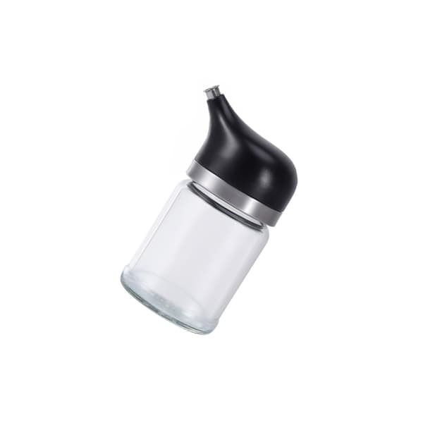 100ML glas oliedispenser flaske - tæt rustfrit stål hældetud, drypfri sort krydderiflaske til sojasovs og eddike Black Black