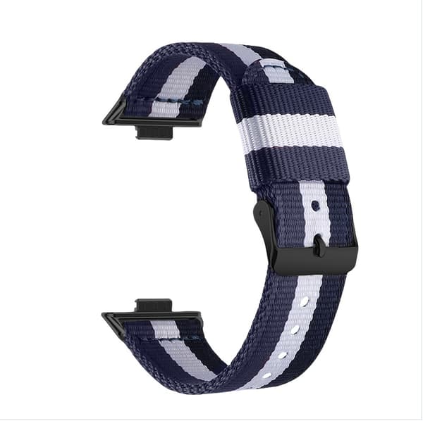 Stilfuld nylonrem til Huawei Fit 3/4/4 Pro White + Blue White + Blue