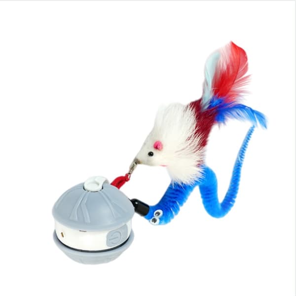 Pet Self-Entertaining Interactive Cat Toy Ball USB-C Rechargeable Motion-Activated Play Ball Gray Gray
