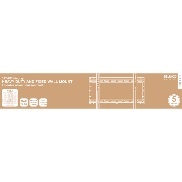 OFFICE HeavyDuty Foldable Fixed Wall Mount 32"75" 70kg