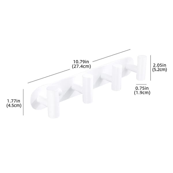 Väggmonterad hatthylla med 4 krokar White White