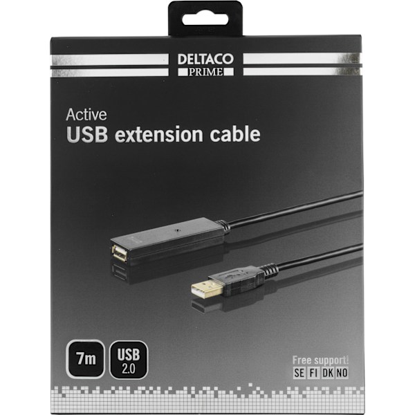PRIME USB extension cable, active, USB 2.0, 7m, black