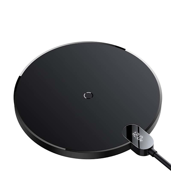 Induktiv trådlös laddare Baseus Digital LED 15W (svart)