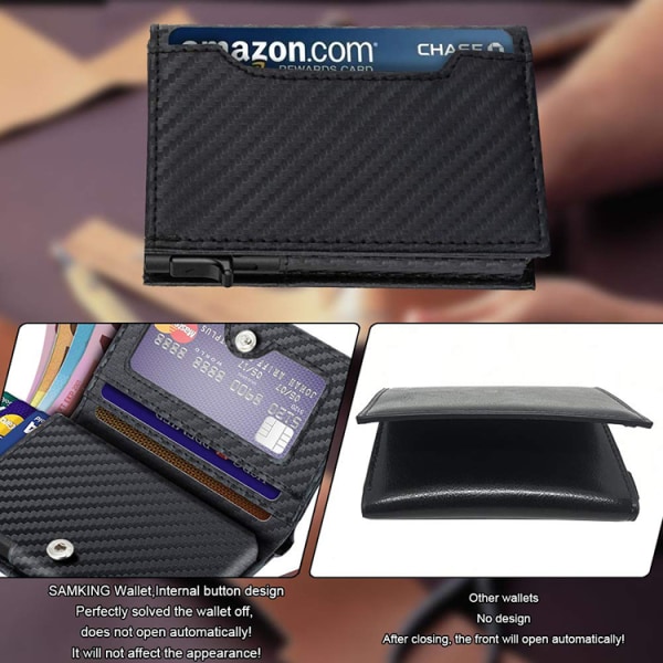 INF Plånbok korthållare med RFID skydd Äkta läder Svart Svart