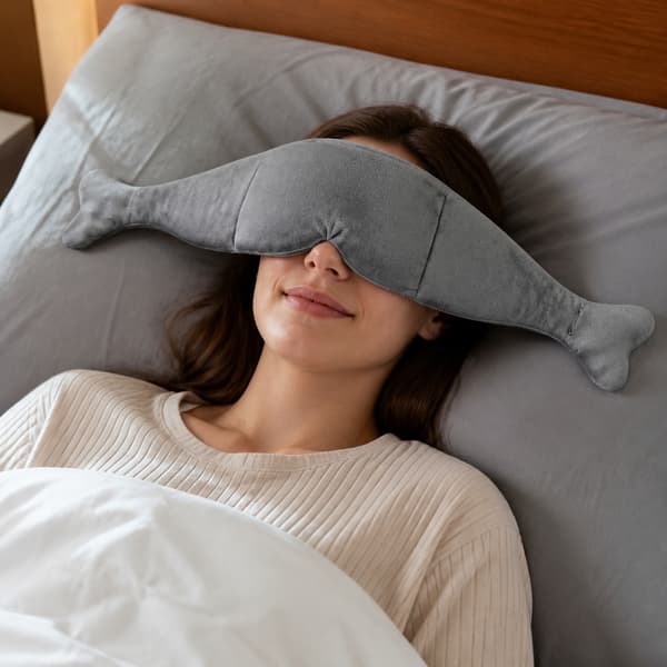 Viktad sovmask i mjuk polyester med glaspärlefyllning Grey Grey
