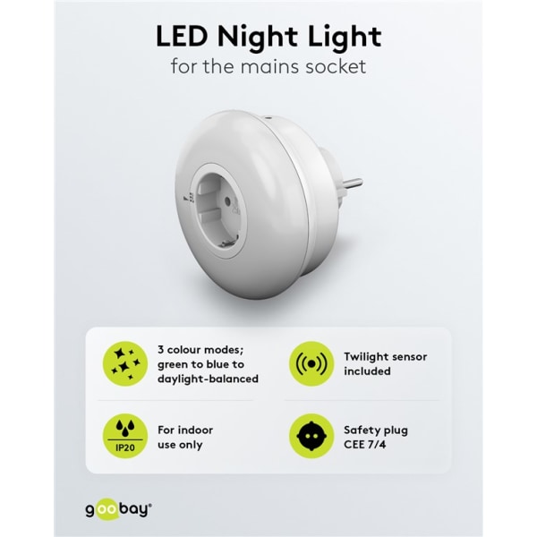 LED-nattlampa till vägguttag