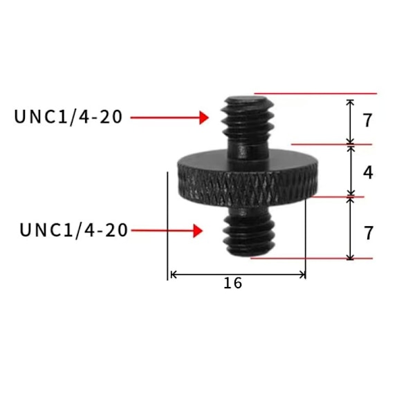 Jalustan kierreadapteri 1/4" - M10 - 5 kpl 1/4-20
