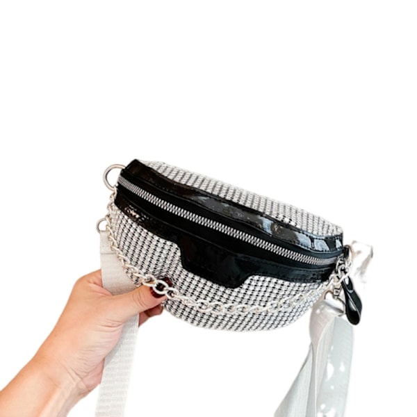PU-nahkainen crossbody-rintakassi naisille Musta